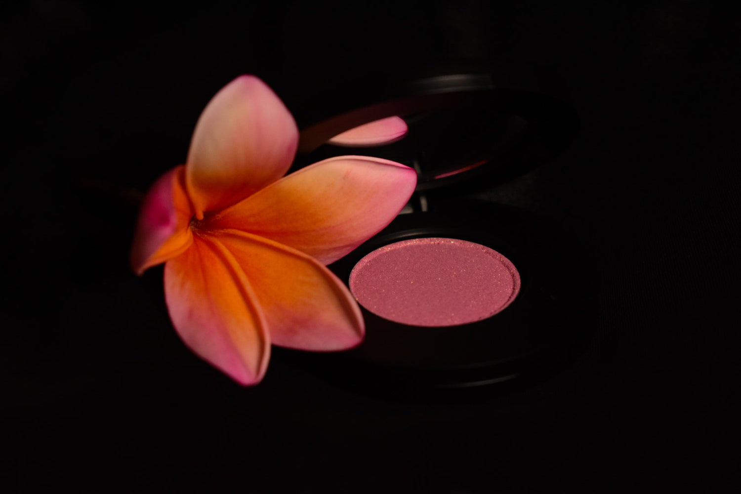 Shop our pressed single eyeshadows like this one-Pink Plumeria inspired by the natural beauty of Hawaii's Pink Plumeria blooms
